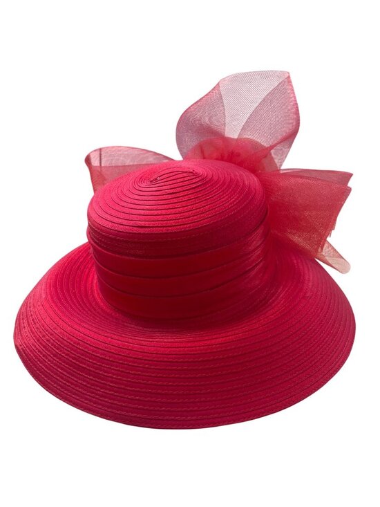 Whittall & Shon Womens Red Dress Hat With Decorative Flower main image 4